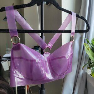 Purple Latex Bra - fits up to SM